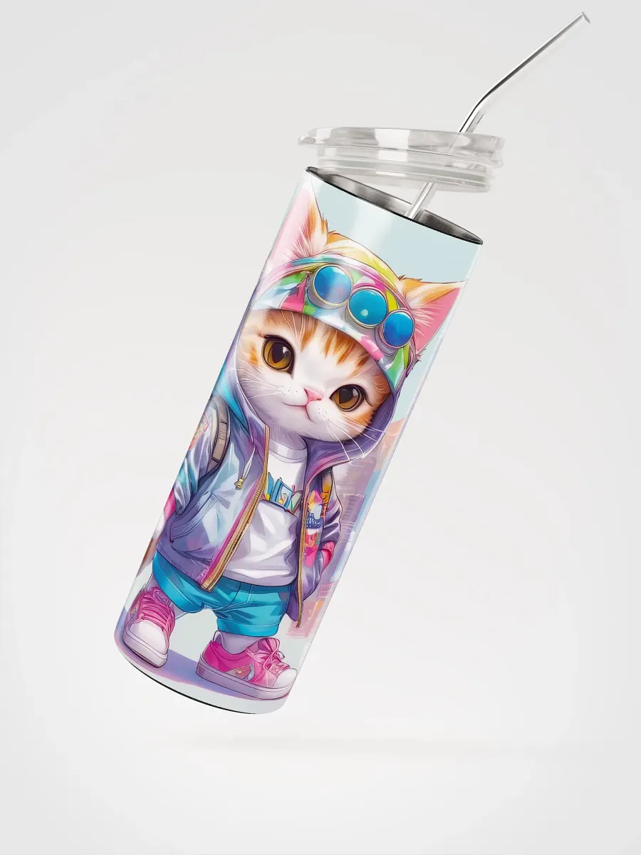 Cute City Kitty Cat 20 oz Skinny Stainless Steel Tumbler - v3 product image (4)