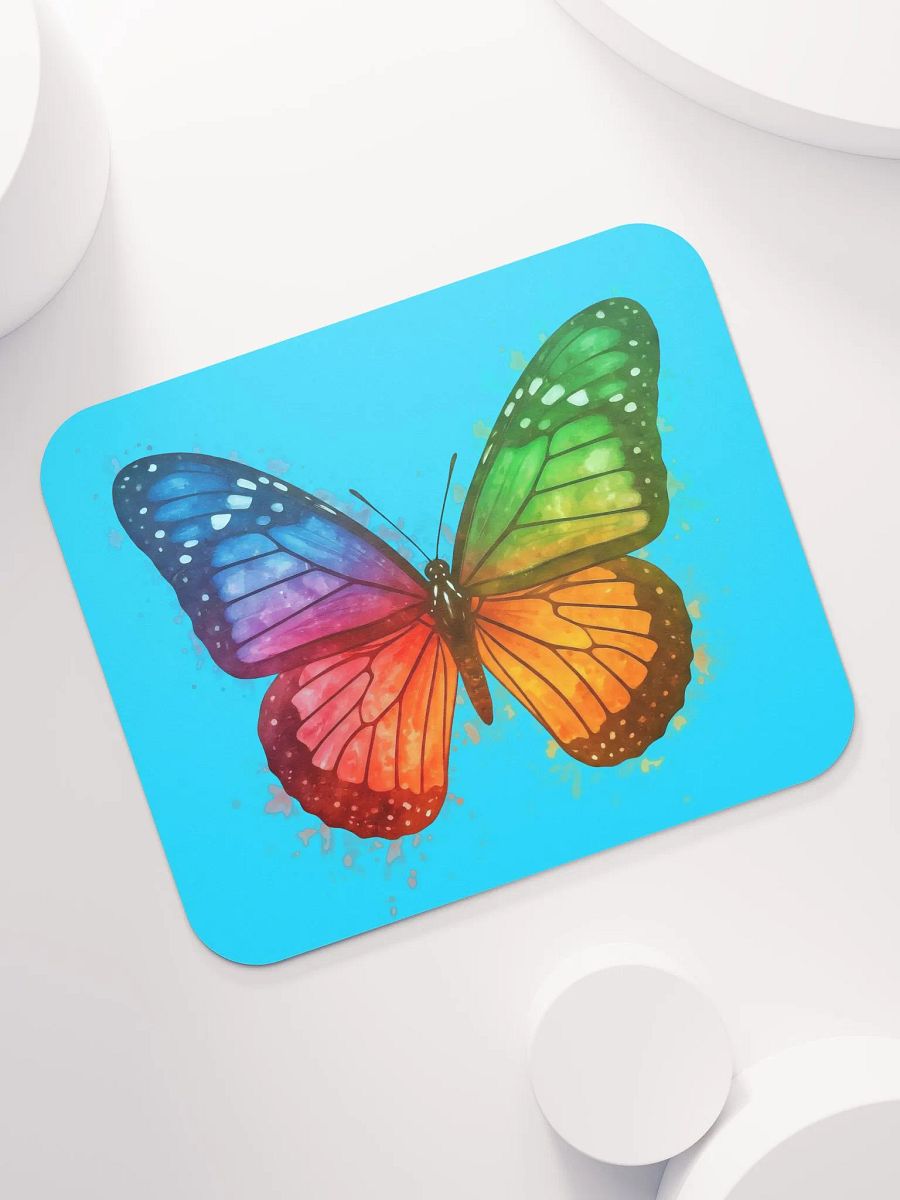 Rainbow Cascade Butterfly Watercolor Mousepad product image (7)
