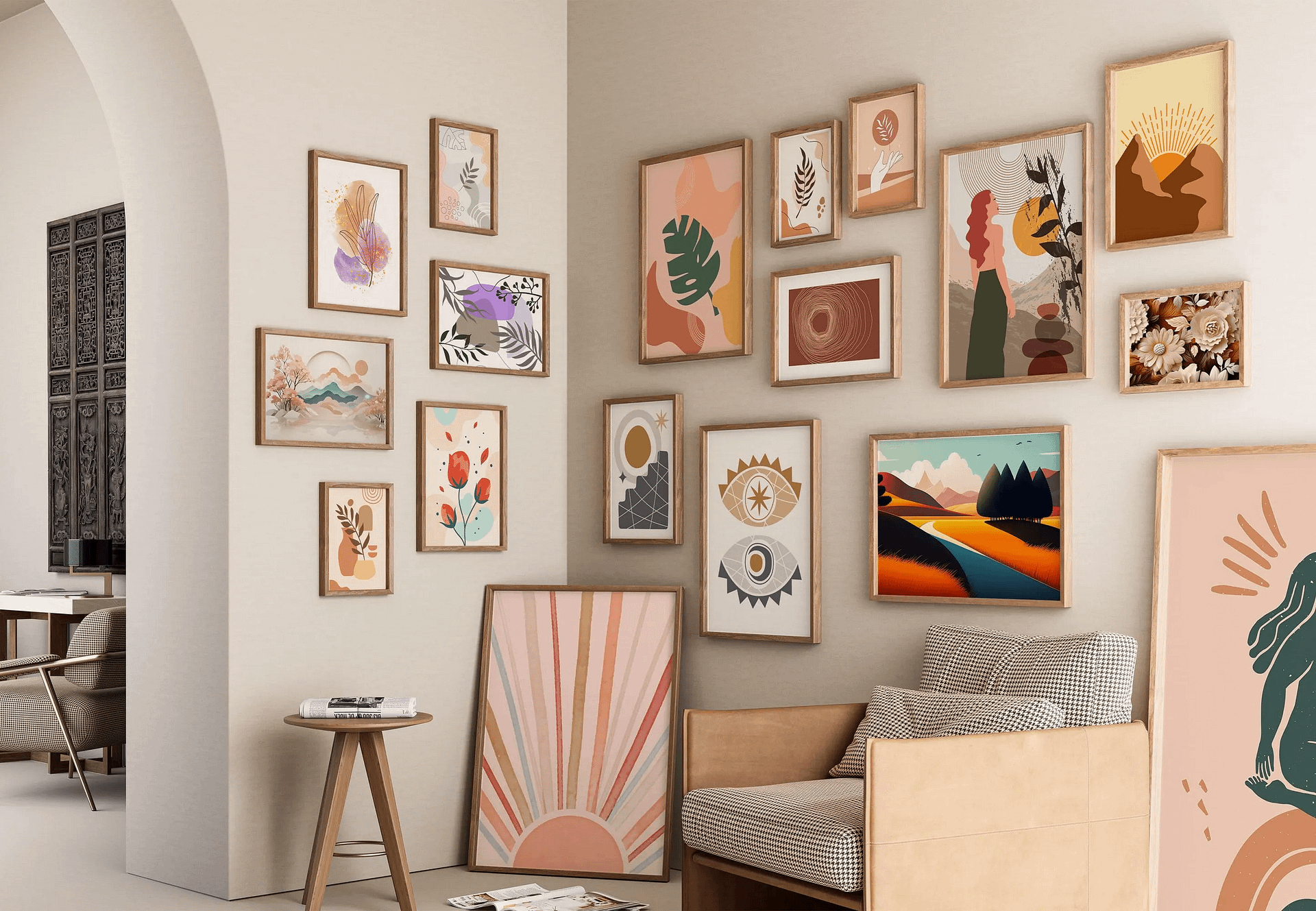 Boho Wall Collage Mega Bundle, Set of 1250+ Prints Digital product image (3)