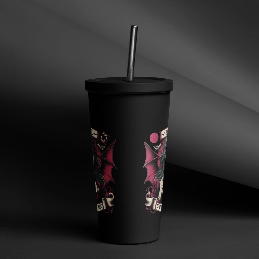 Coffee Is My Blood Type - Insulated Tumbler with a Straw product image (17)