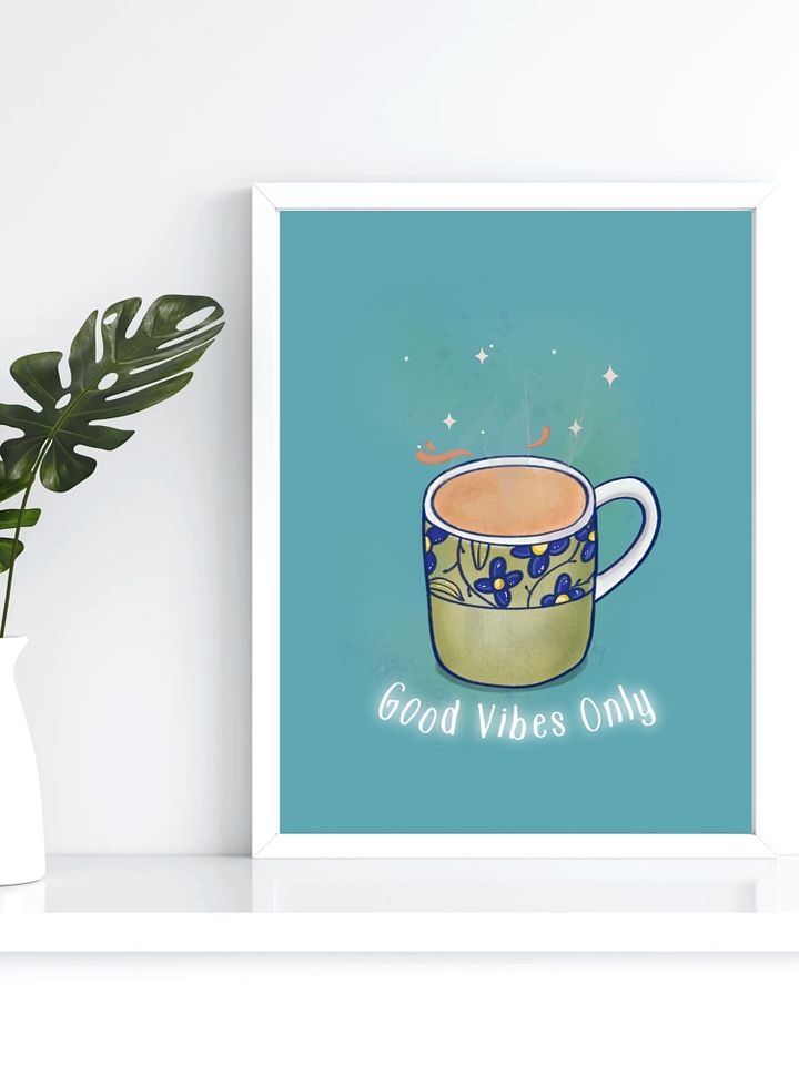 Good Vibes Only Floral Mug Poster product image (1)