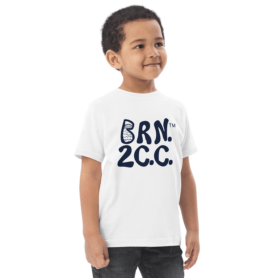 BRN.2C.C.™/BOURNE to Cape Cod™ | DTG Vintage Print | Toddler T-Shirt | Coastal Jersey Tee for Littles | Navy Logos product image (3)