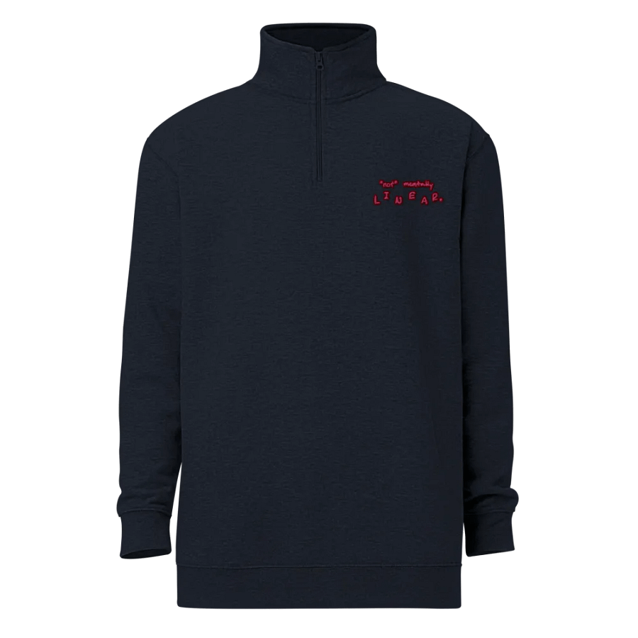 *not* mentally linear. (rose design) embroidered quarter zip product image (12)