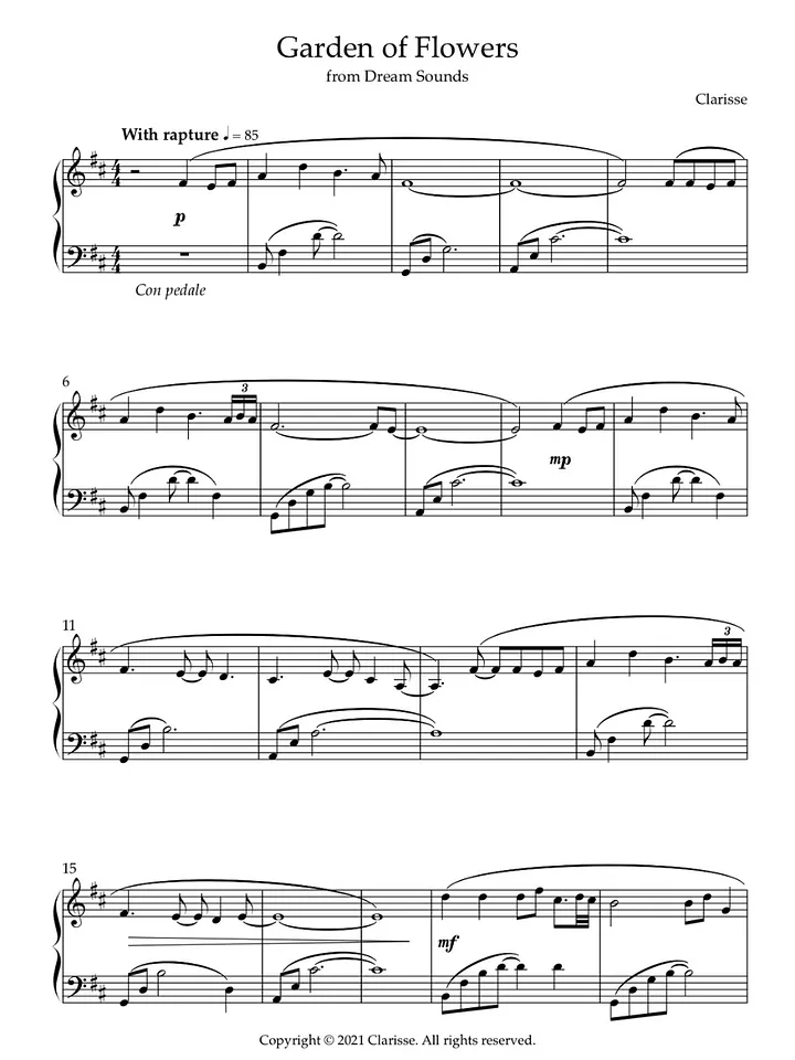 Garden of Flowers - Sheet Music product image (1)