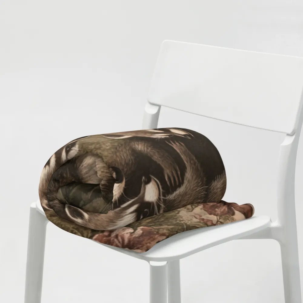 Midnight Raccoon Family Throw Blanket product image (9)