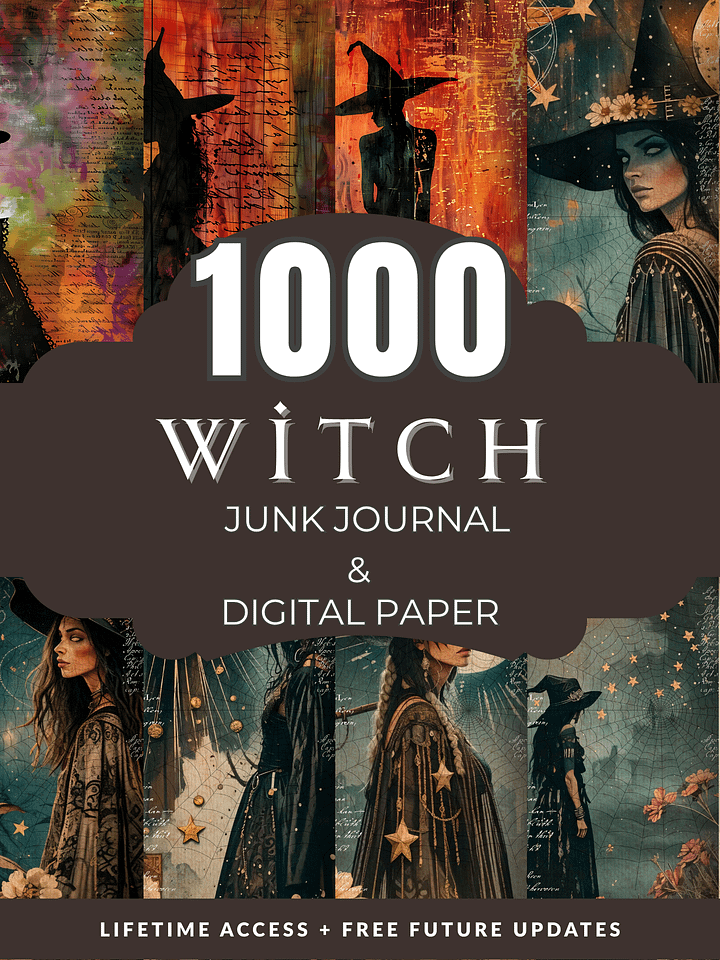 Witch Digital Paper Bundle Junk Journal Pages product image (2)