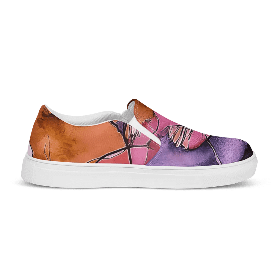 Beach Collection - Mauve-Beach-Yellow Women's Slip-On Canvas Shoes product image (6)