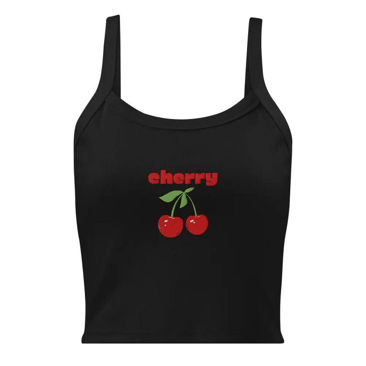 Cherry Embroidered Crop Rib Tank Top product image (1)