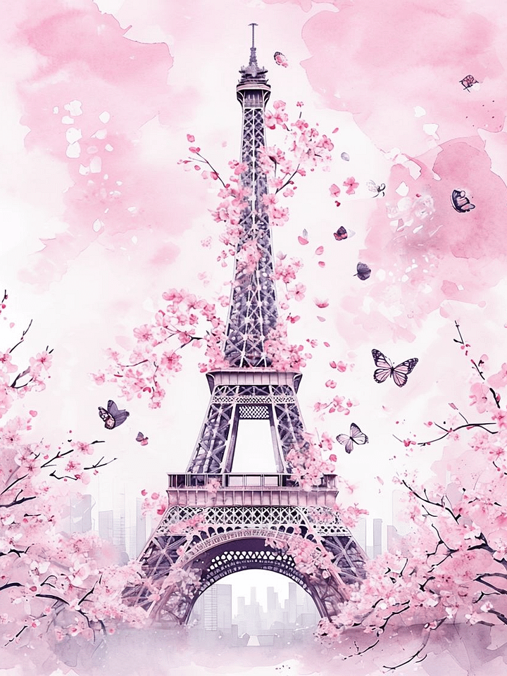 Dreamy Eiffel Tower Blossom Frame product image (1)