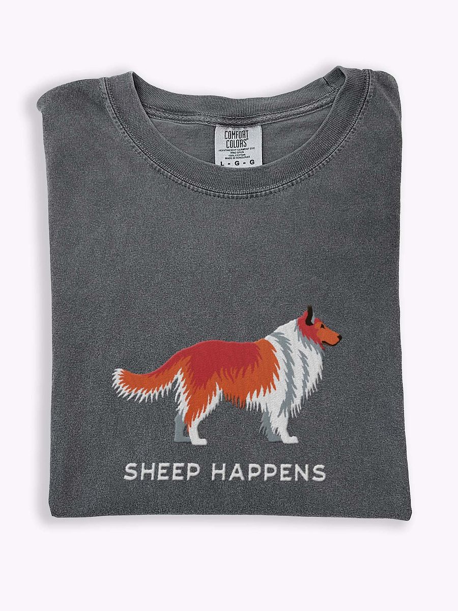 Sheep Happens T-Shirt(Embroidered) of a Shetland Sheepdog(Red) product image (1)