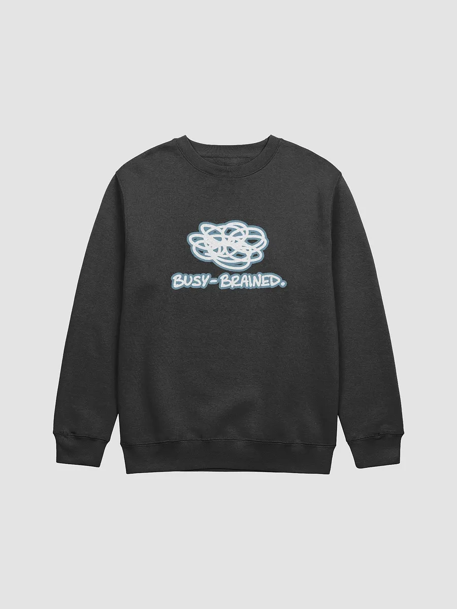 BUSY-BRAINED (lined design, #709AAF) printed crewneck product image (2)