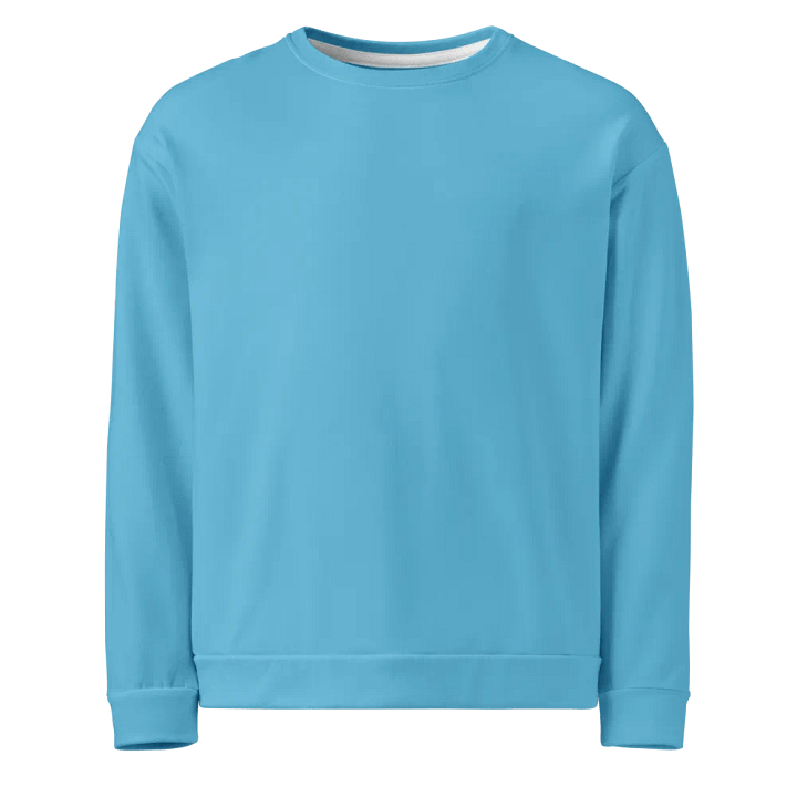 Plain Medium Light Blue Light Summer Unisex Recycled Polyester Heavyweight Premium Sweatshirt by Treasure Pie product image (1)