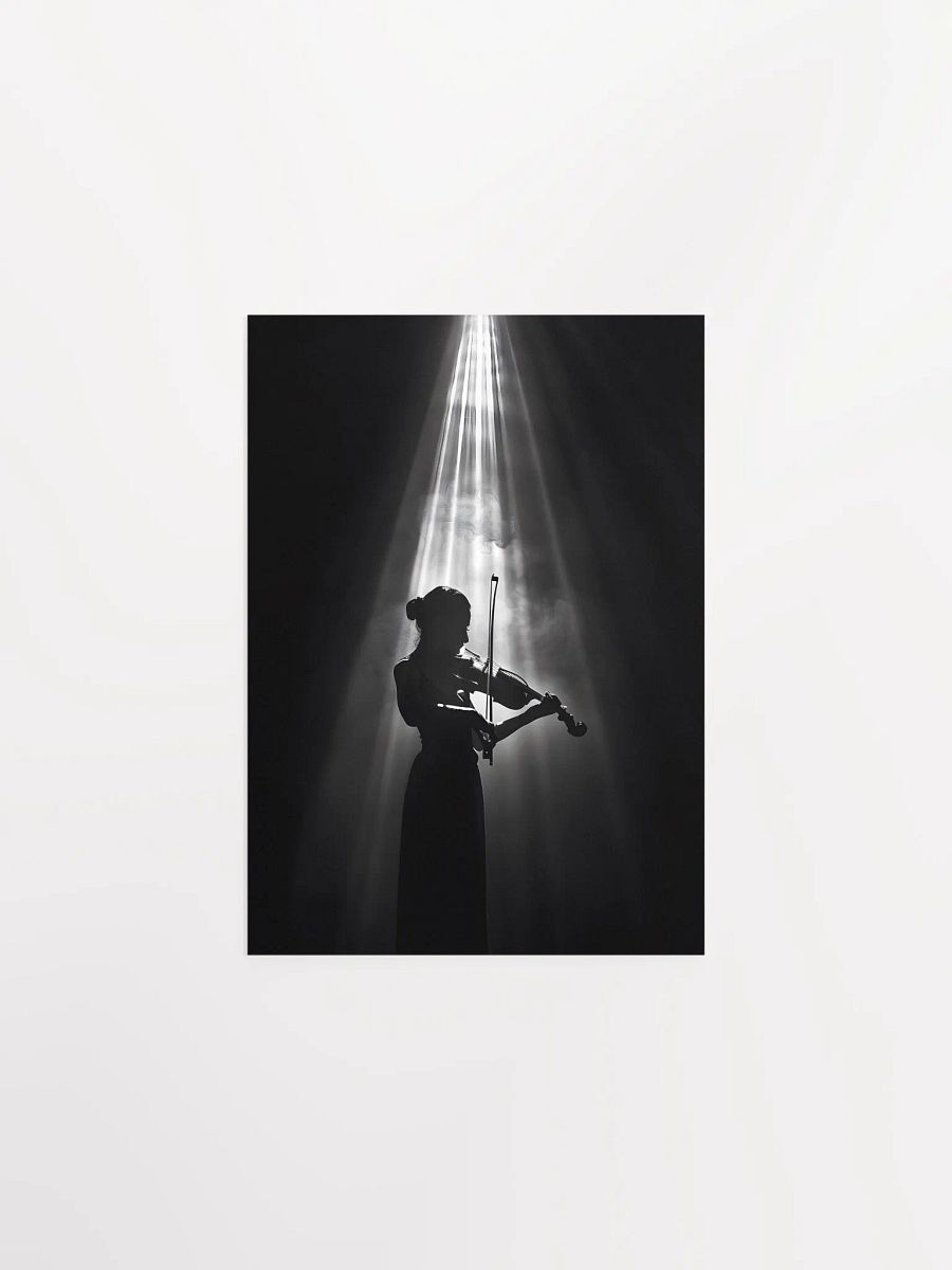 Dramatic violinist silhouette under spotlight glow product image (2)