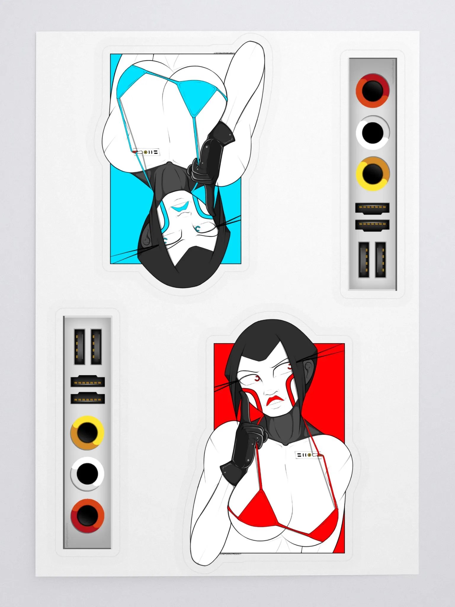 Summer Swimsuit Sticker Sheet (Red/Blue) product image (1)