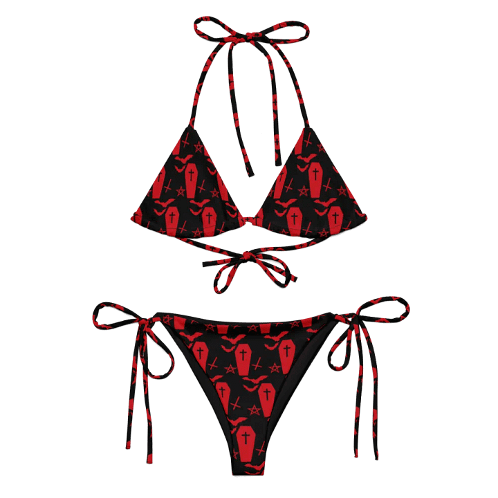Coffin Bats Pentagram Cross Over Bikini Set product image (1)