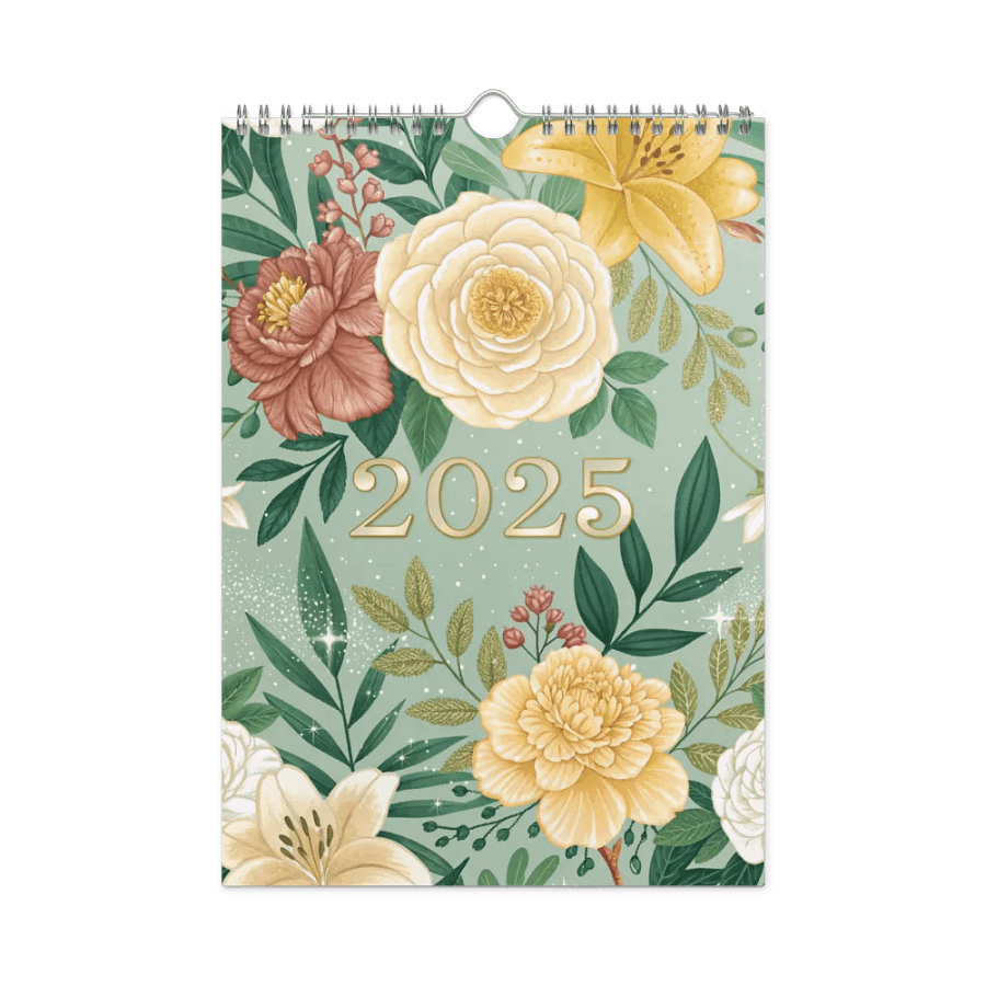 SEAMLESS FLORAL PATTERN WALL CALENDAR 2025 product image (3)