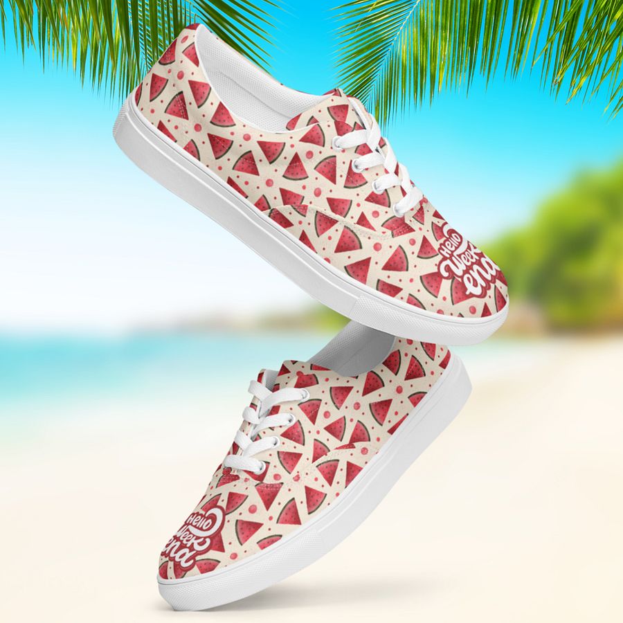 Hello Weekend Watermelon All Over Print Canvas Shoes product image (7)