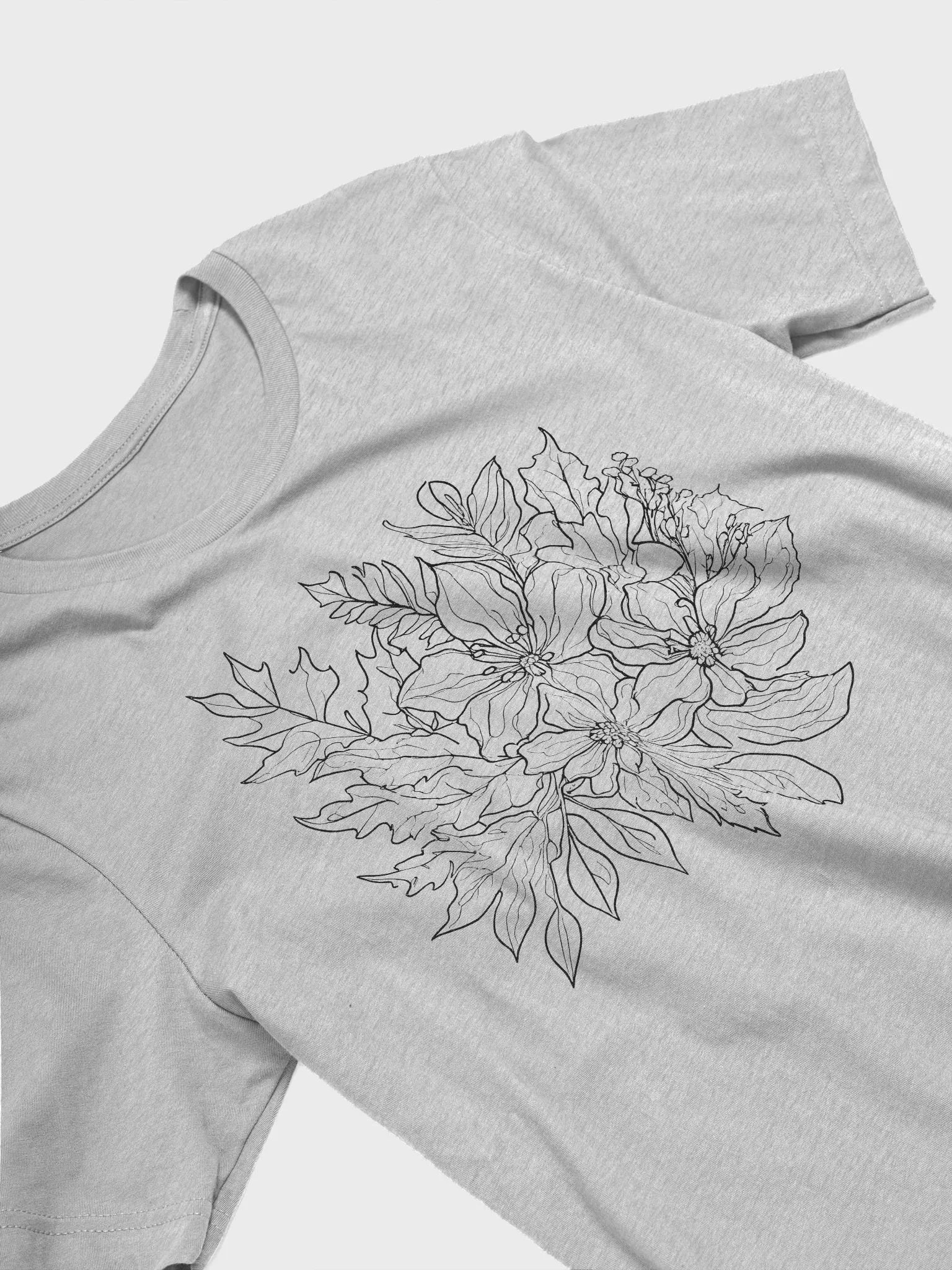 Petals & Grace: Black Floral Sketch Tee product image (1)