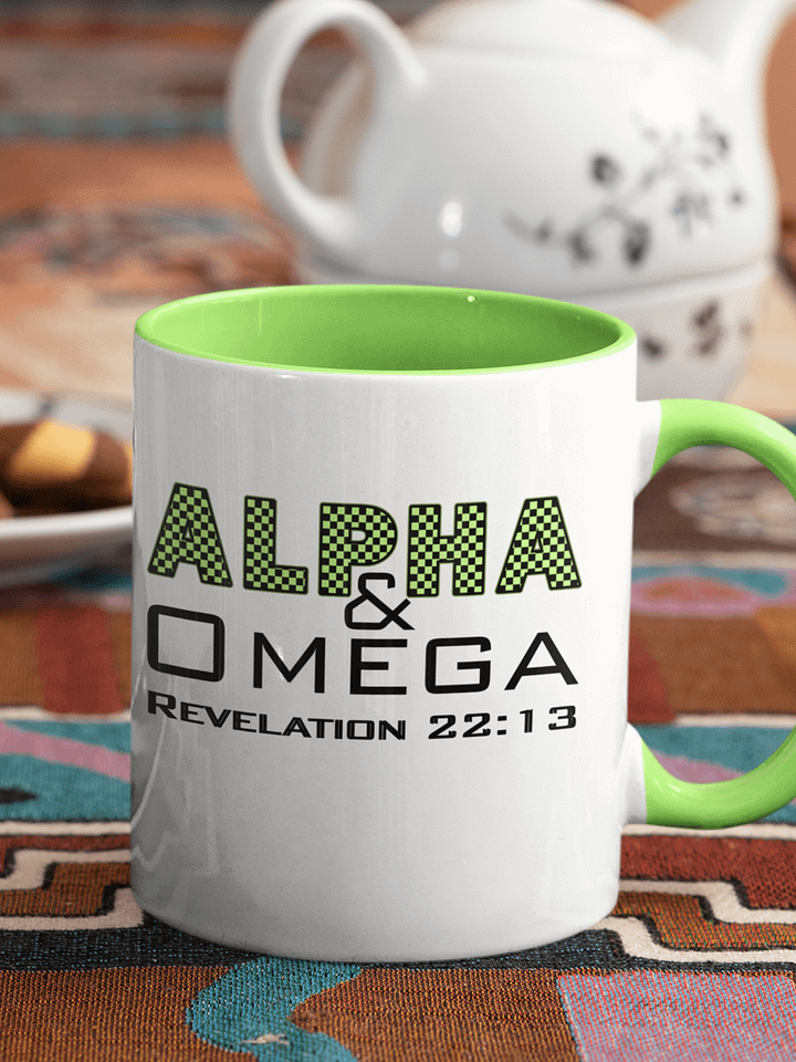Alpha & Omega Christian Mug | Jesus Christ Faith Gift | Inspirational Coffee Cup for Believers product image (1)