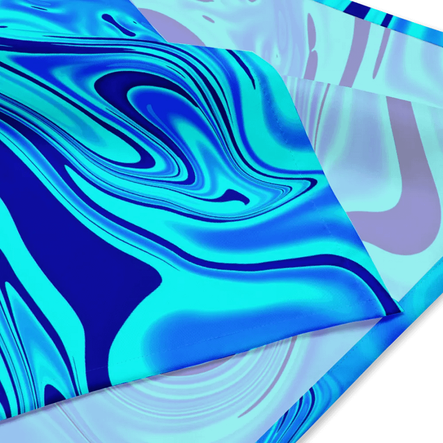 Bandana - Light and Dark Blue Digital Fluid Art product image (6)