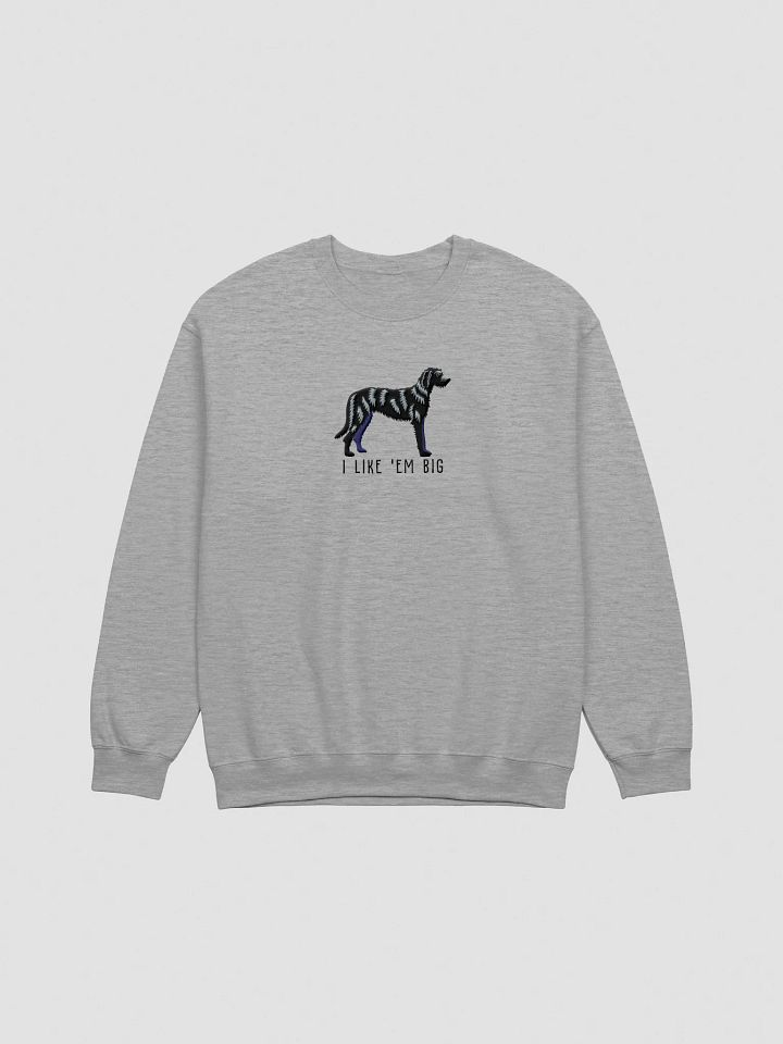 I Like 'Em Big Sweatshirt (Embroidered) of an Irish Wolfhound(Black) product image (10)