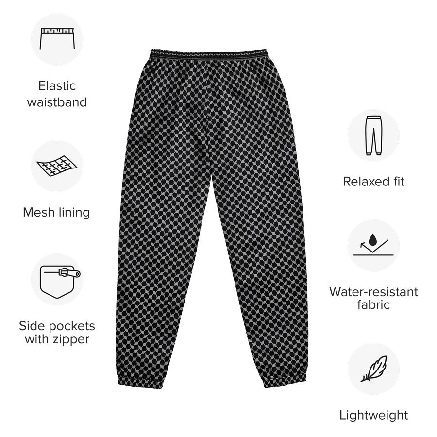 Kufiya Athletic Track Keffiyeh Pants Black & Grey product image (6)