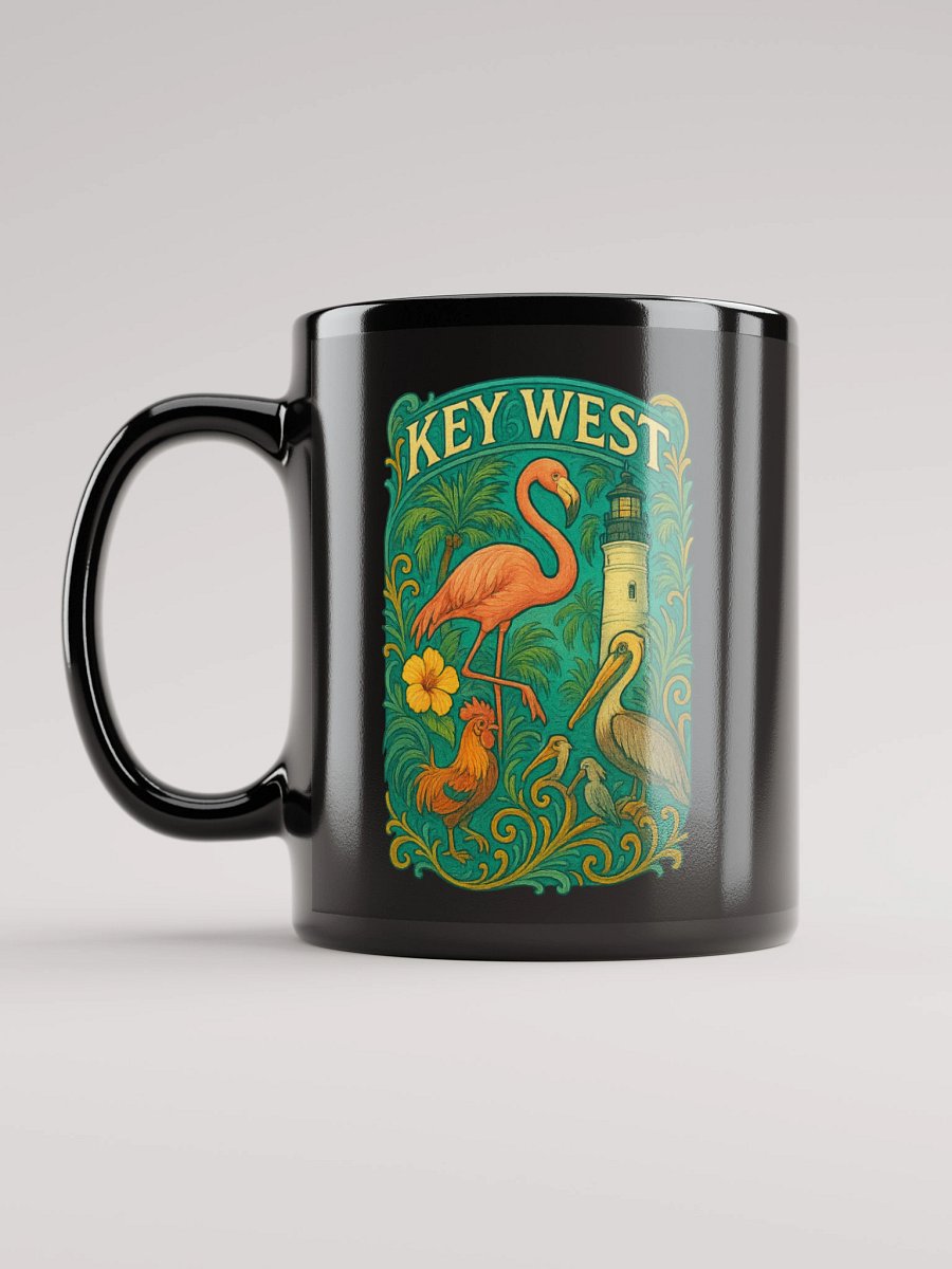 Key West Tropical Mug with Flamingo, Pelican, Rooster, Lighthouse, and Hibiscus product image (6)