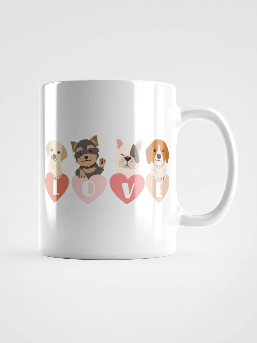 White Glossy Mug Cute Dogs product image (1)