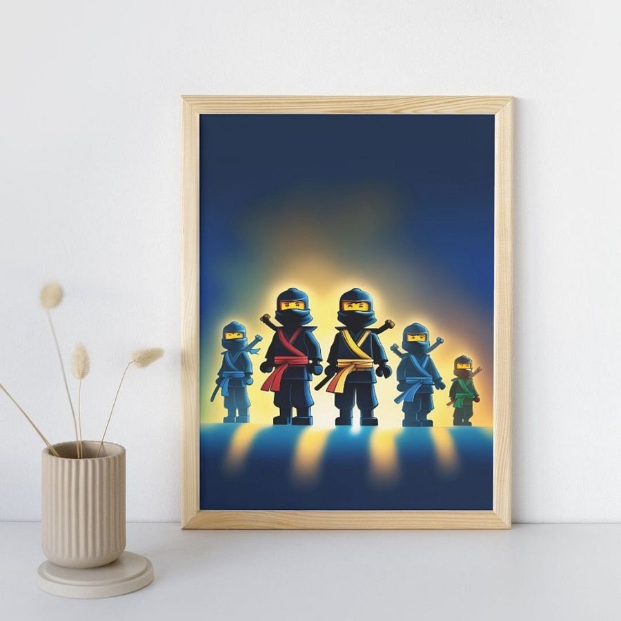 Ninja wall art Boys Room - Blue Ninja Poster - Ninjago inspired Wall Decoration for Boys product image (46)