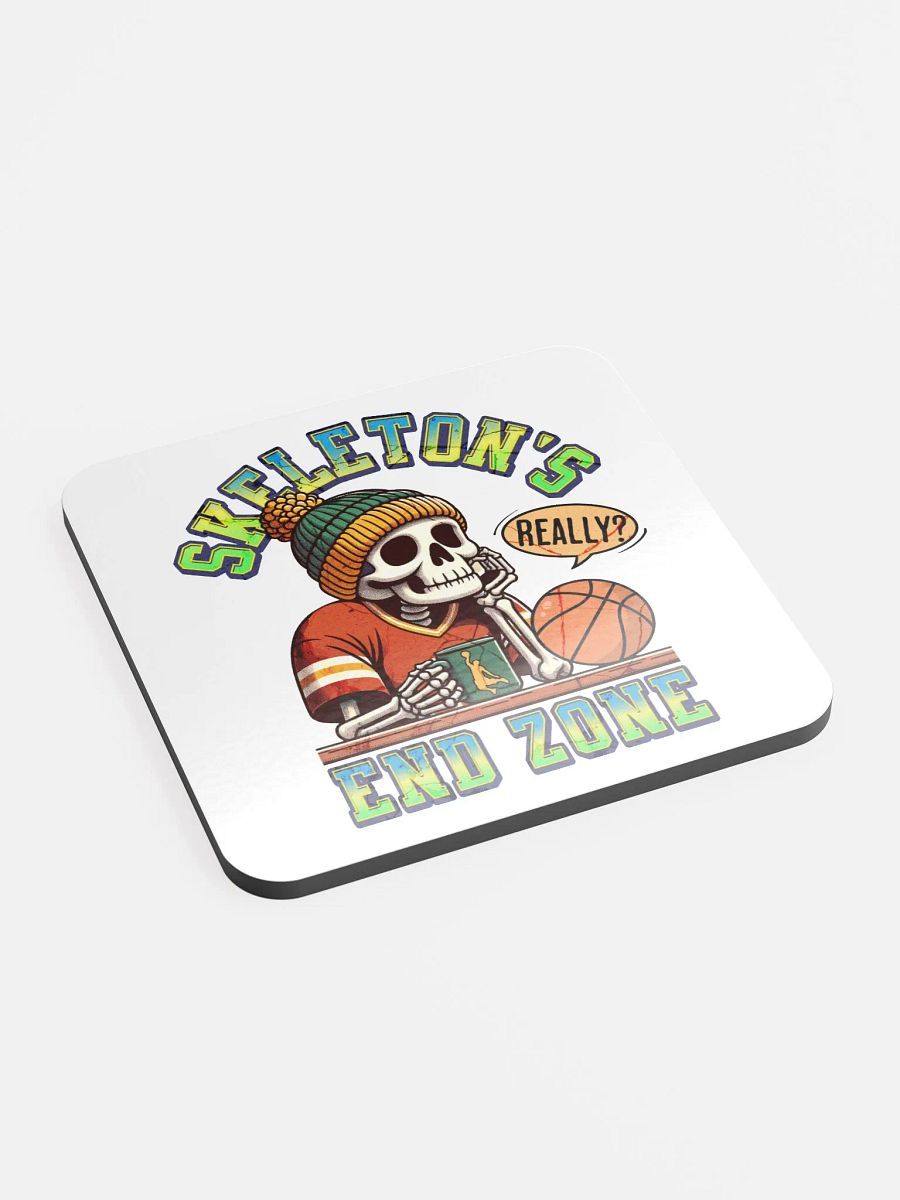 Skeletons End Zone Basketball Thoughtful Glossed Cork Coaster product image (3)