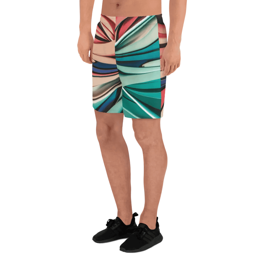 Abstract Geometric Athletic Long Shorts in Vibrant Colors (2XS-6XL) product image (9)
