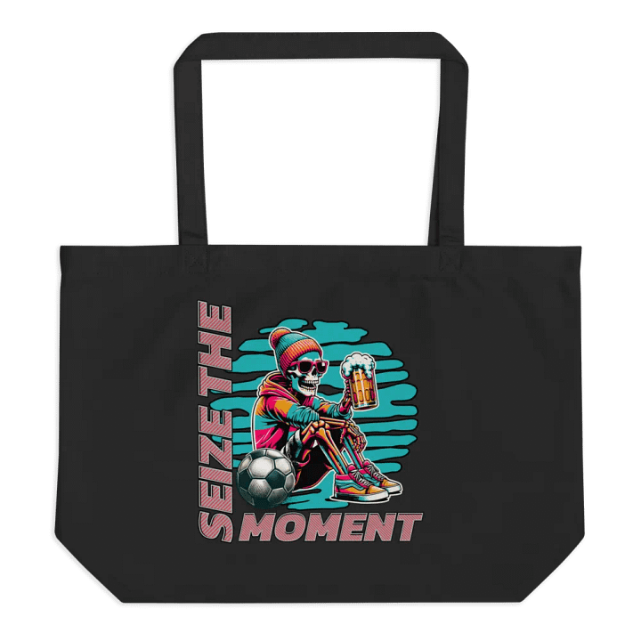 Seize The Moment Skeleton Beer Soccer Chill Eco Tote product image (1)