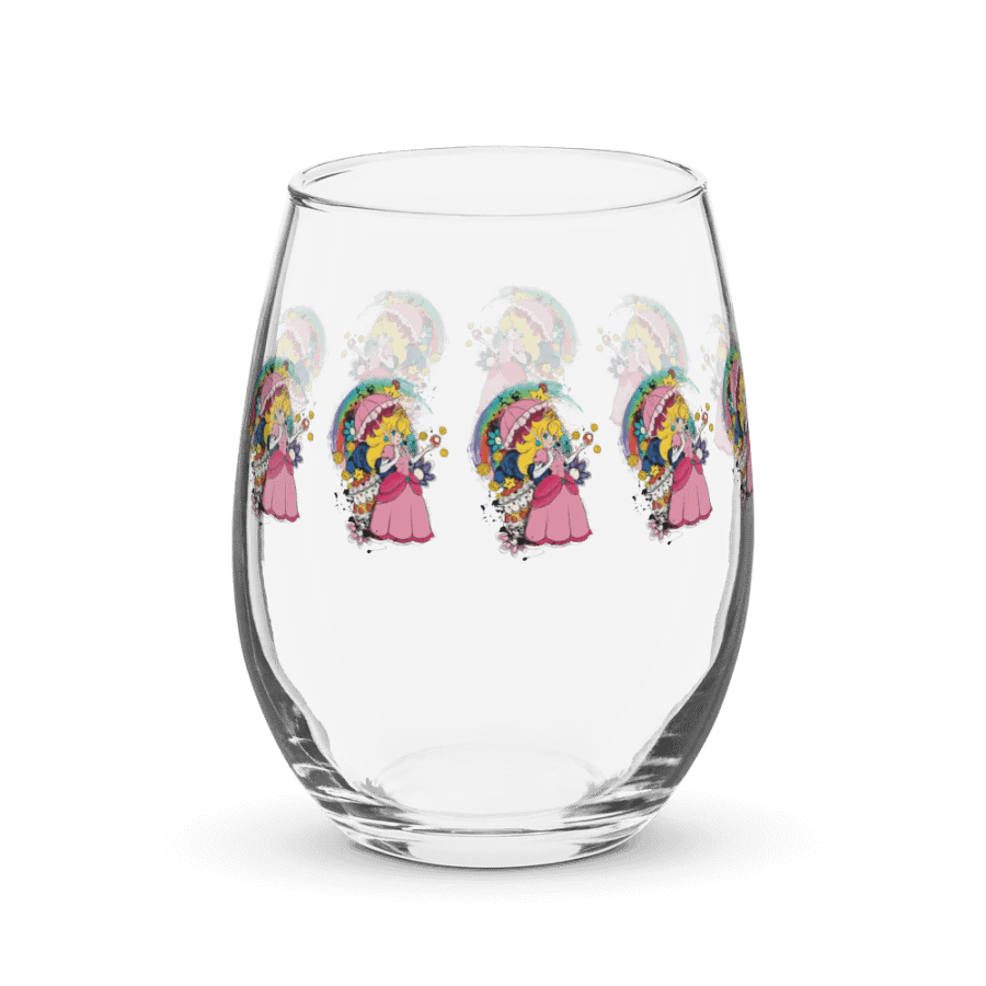 Princess Peach by StephyJ Stemless Wine Glass product image (3)