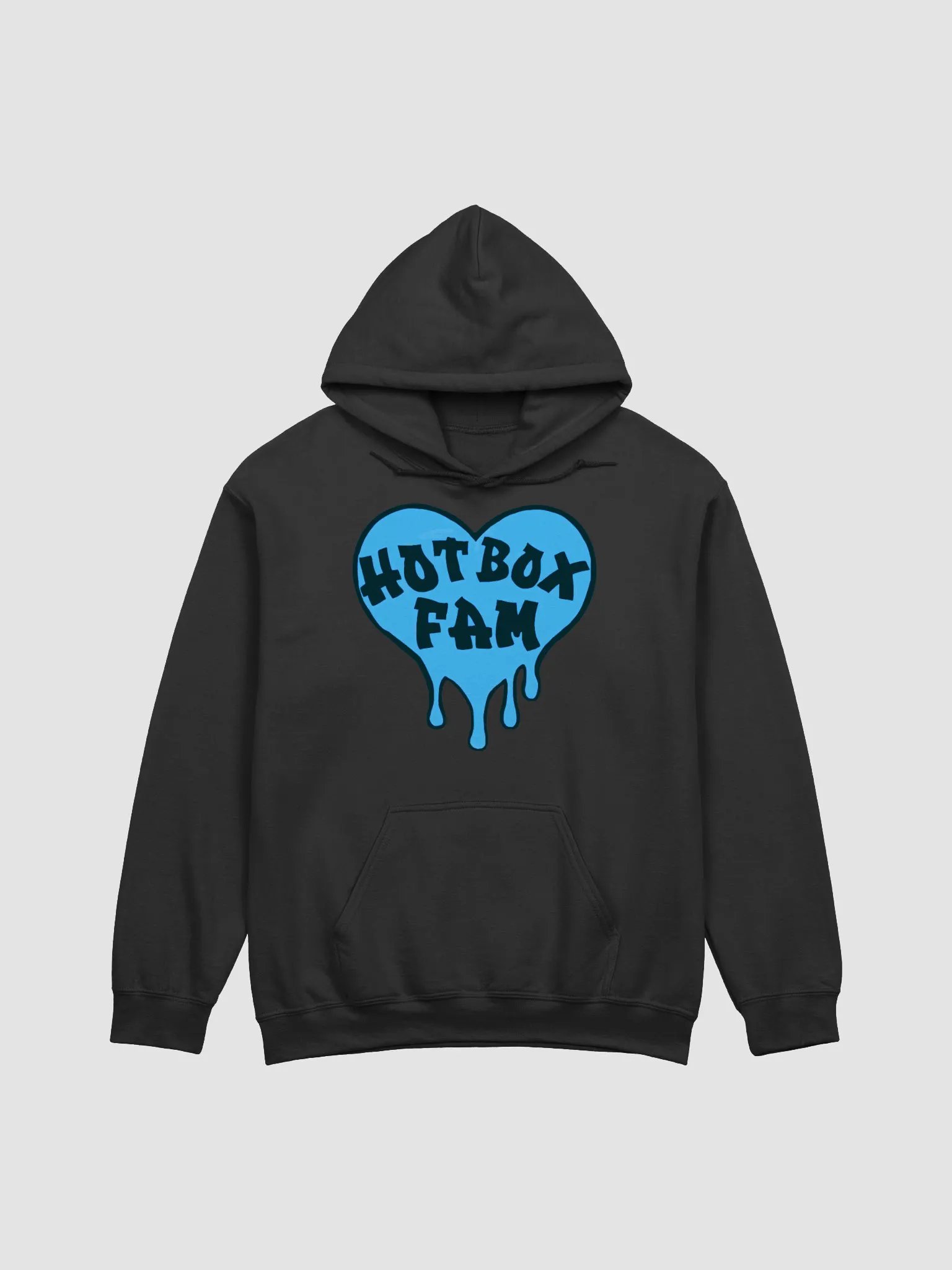 UNISEX HOT BOX FAM SOLID BLUE LOGO HOODIE product image (3)