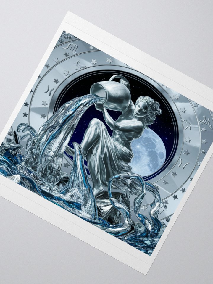 Aquarius Celestial Water-Bearer Vinyl Sticker - Exclusive Zodiac Art product image (5)