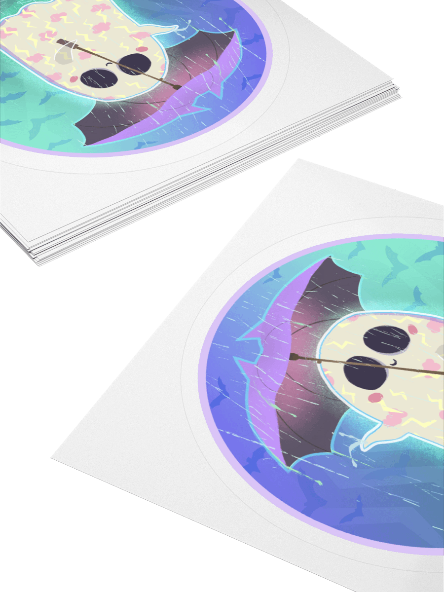 Pastel Little Ghost in the Rain - Vinyl Sticker product image (4)