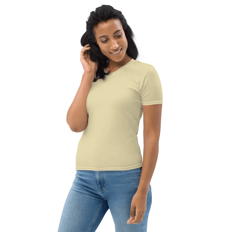 Plain Light Yellow Soft Summer Women's Crewneck Polyester Heavyweight Premium T-Shirt by Treasure Pie product image (7)