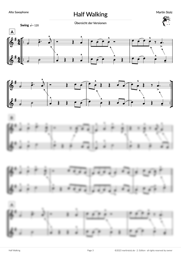 Half Walking - Alto Saxophone (Exercise 2 Jazz Studies) product image (3)