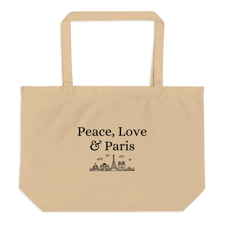 Peace, Love and Paris with Monuments Organic Tote Bag product image (2)