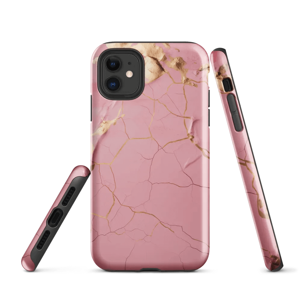 Pink & Gold Kintsugi Tough iPhone Case product image (1)