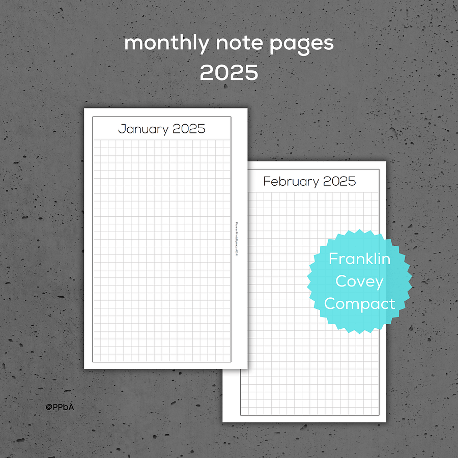 monthly note pages - Franklin Covey Compact - 2025 product image (1)