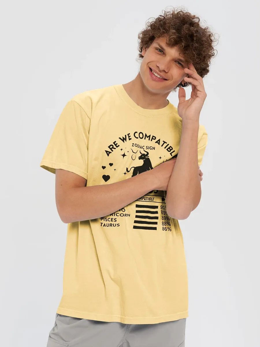 Taurus Zodiac Sign Romantic Compatibility T-Shirt - Light Comfort Colors 1717 product image (32)