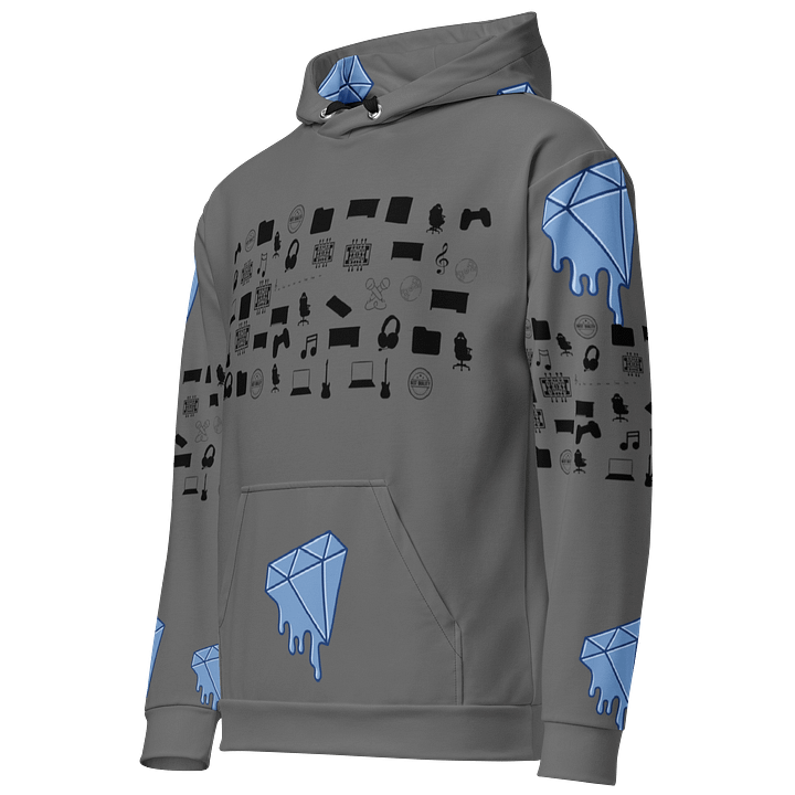 Grey Vlog Academy All-Over Print Recycled Unisex Hoodie product image (2)
