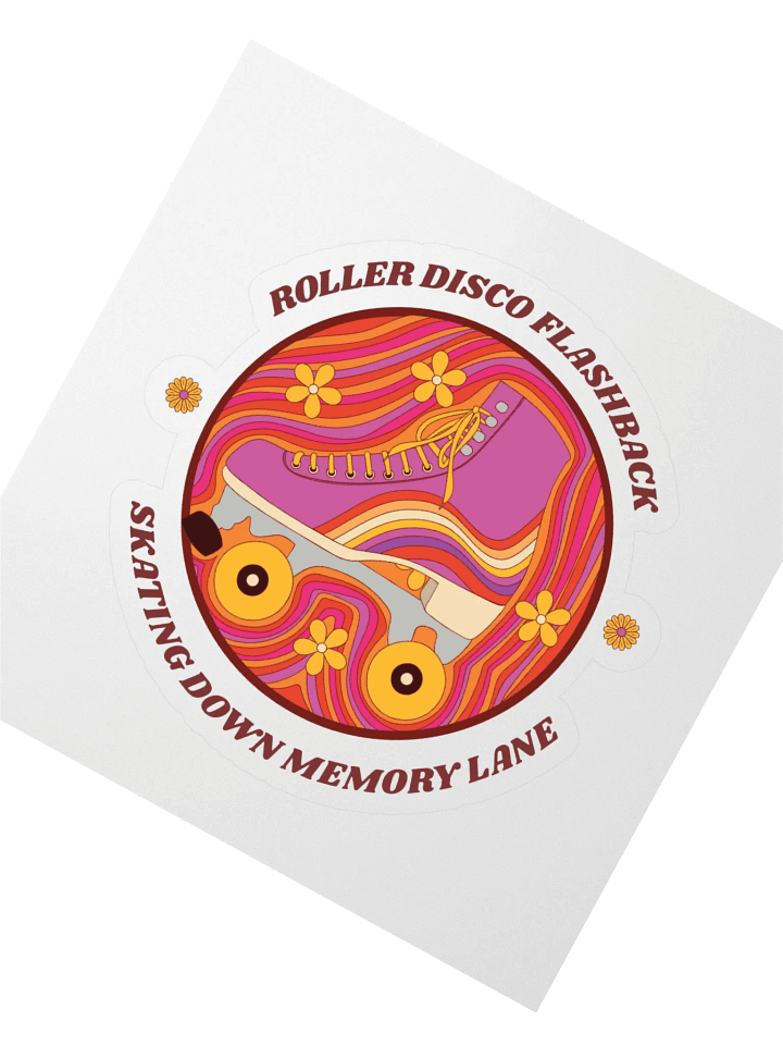 Retro Roller Skate Dream Kiss Cut Sticker product image (2)
