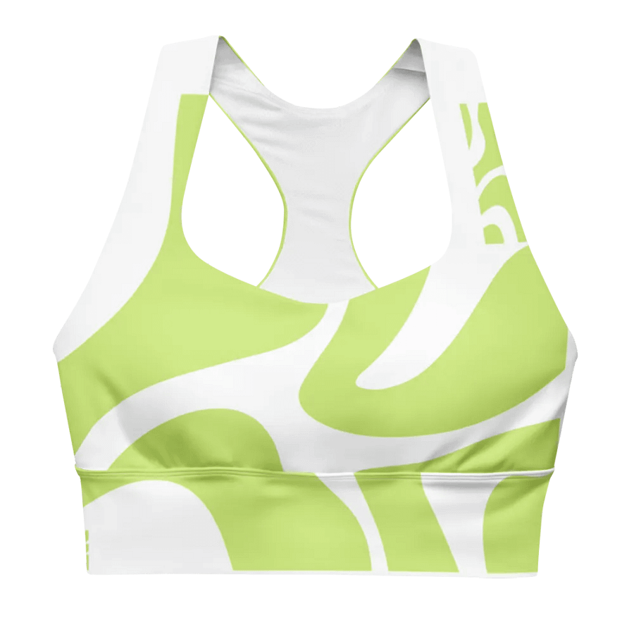 Woman Active Wear Recycled Longline Sports Bra Green Abstract product image (1)