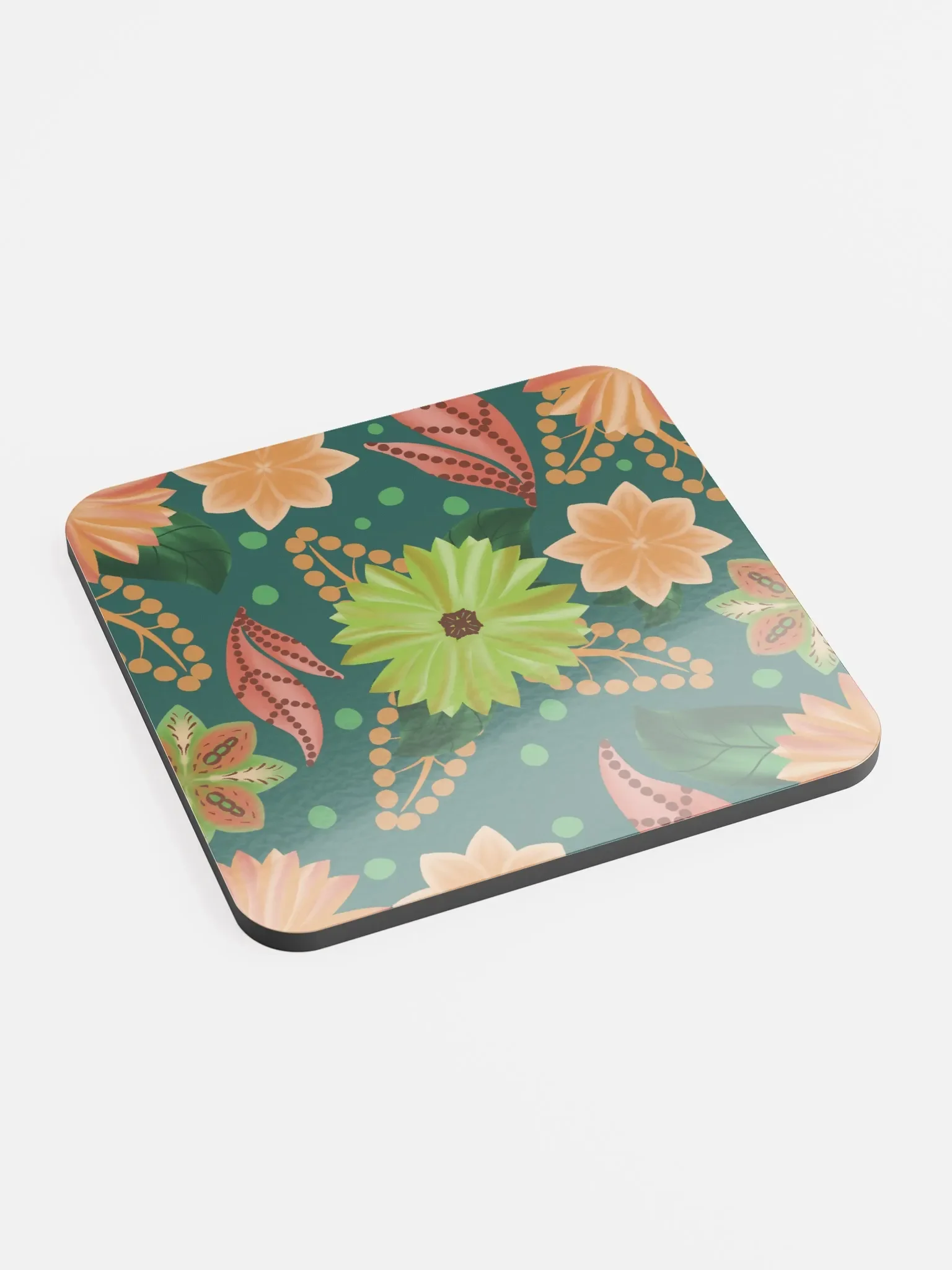 El Yunque Teal Floral Rainforest Coasters product image (2)
