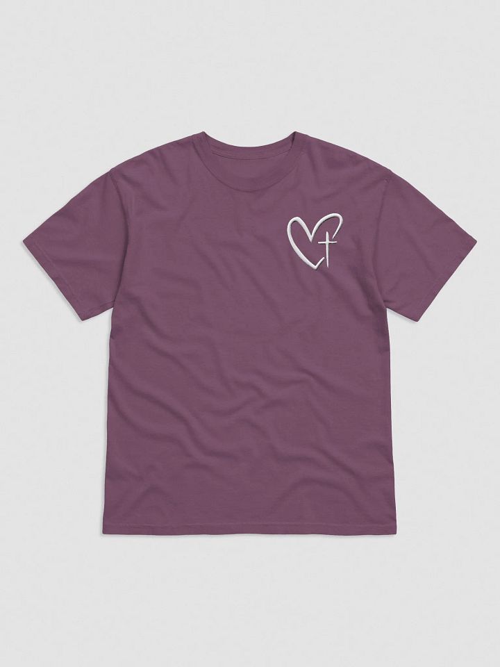 Embroidered White Heart and Cross T-Shirt product image (5)