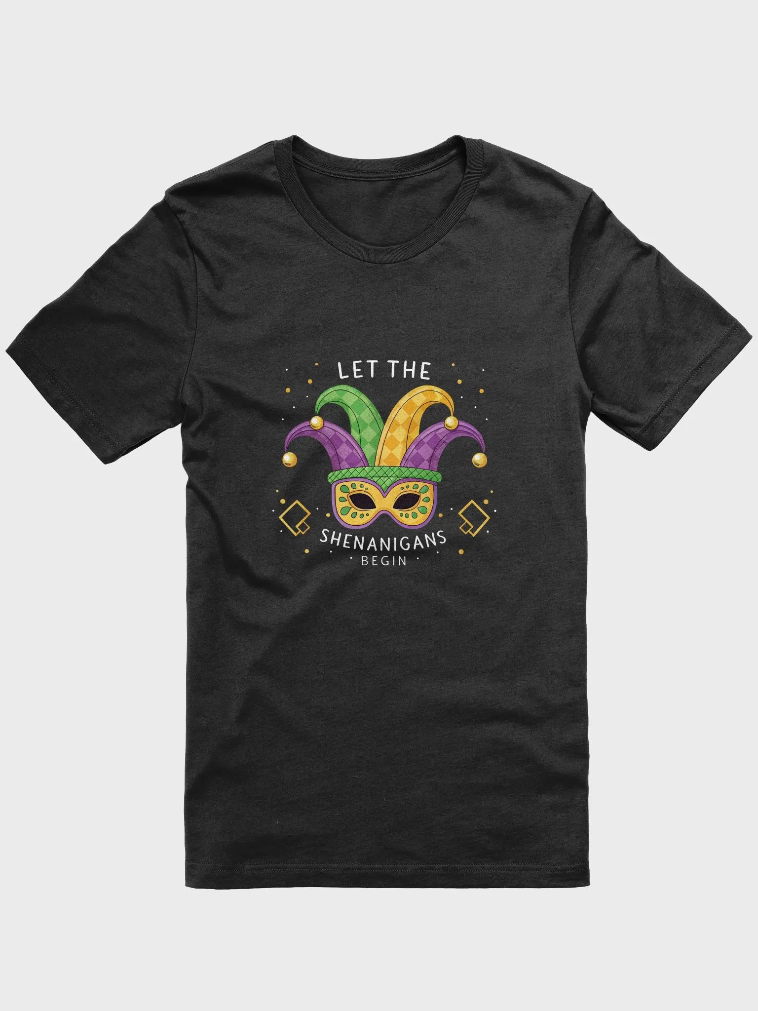 Mardi Gras Unisex Heavy Cotton Tee, Shenanigans Begin Shirt, Party Apparel, Fun Festival Clothing, Masquerade Parade Outfit product image (1)