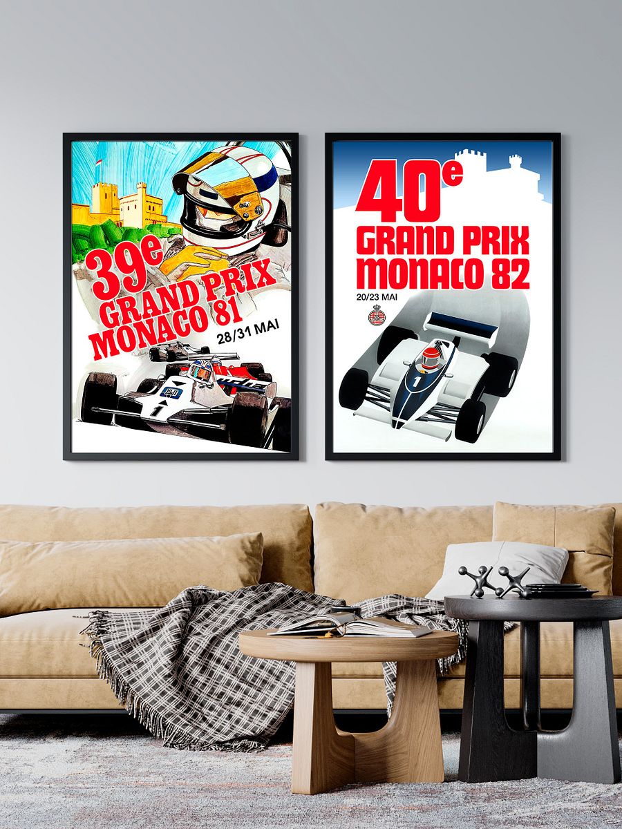 Monaco Vintage F1 Grand Prix, 1982 poster — Vintage Formula 1 poster, Monaco Grand Prix poster, retro travel poster product image (2)