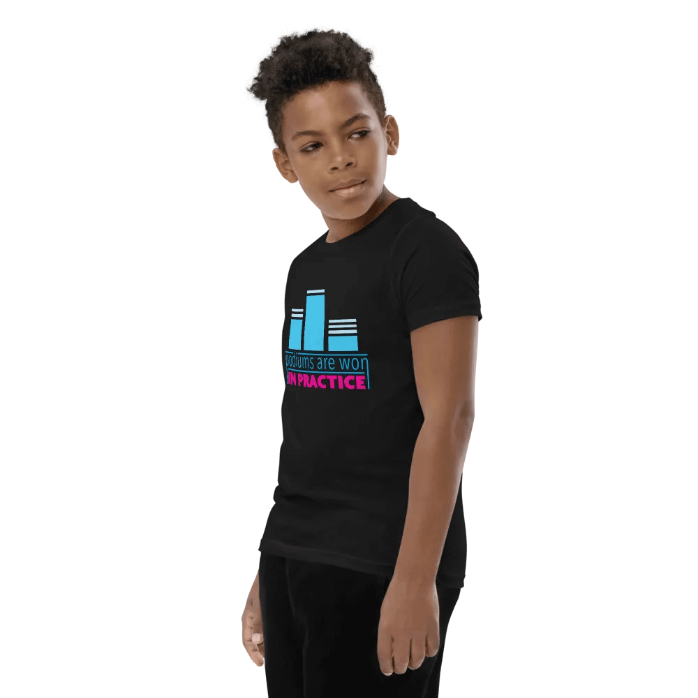 Podiums Are Won In Practice Kids Tee: Blue & Pink product image (7)